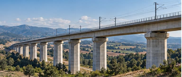 Demiryolu altyapısı ve viyadük uygulaması